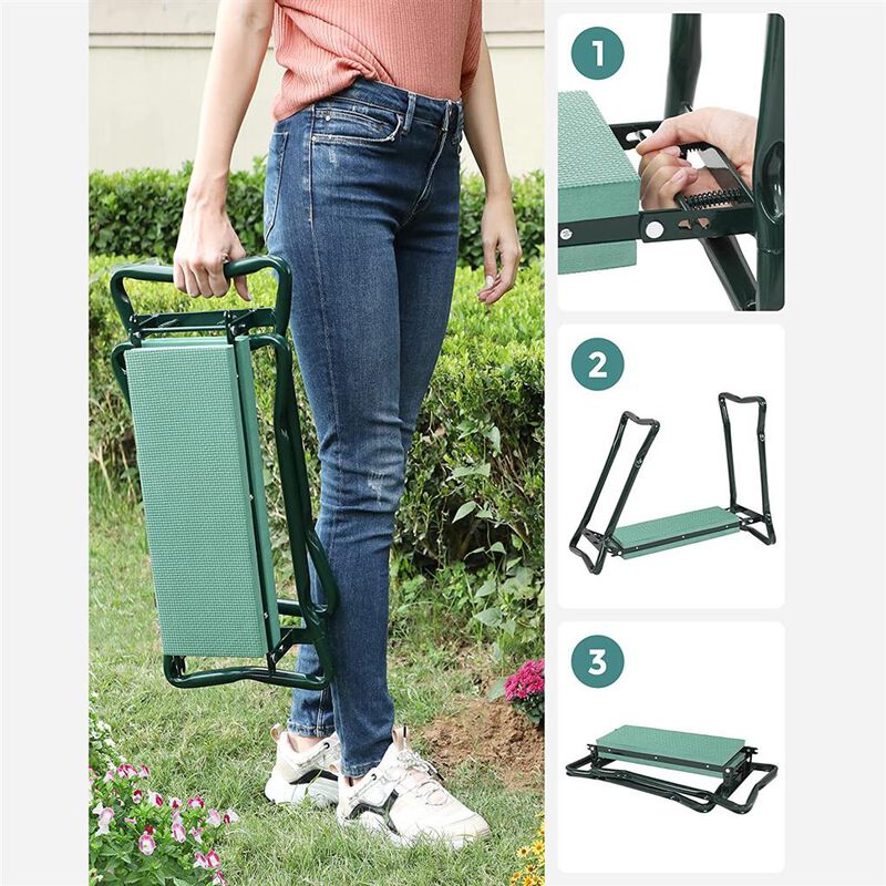 Folding Garden Kneeler – Bench Stool with Kneeling Pad for Comfortable Gardening