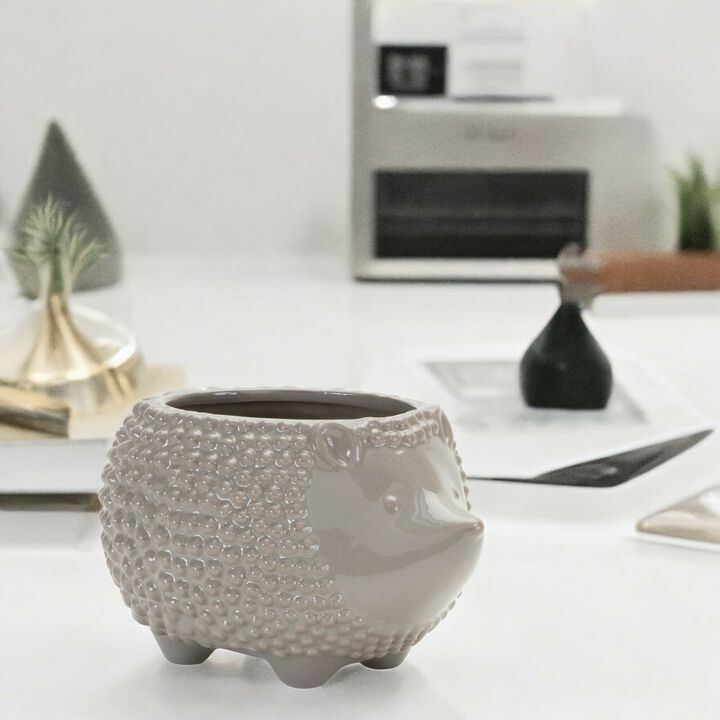 Set of 4 Ceramic Hedgehog Planters – Fun and Decorative Planters for Garden, Patio, or Living Room