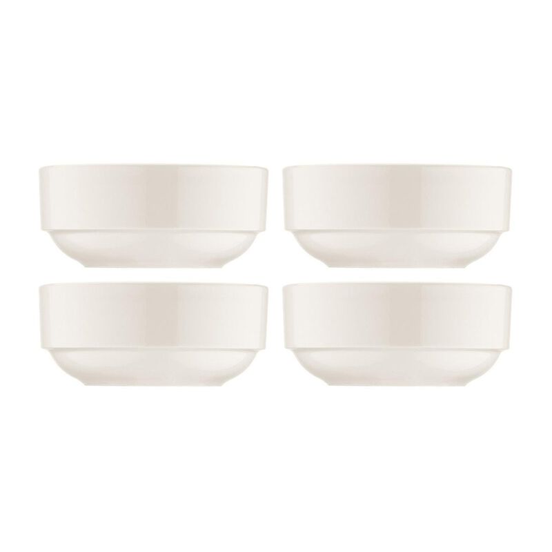 Banquet dia.4" h:1.75" 8 oz. Round Warm White Porcelain Bowl (Set of 4)