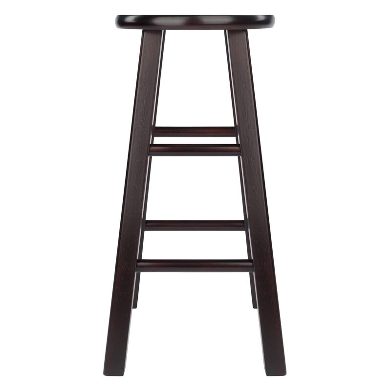 Ergode Wood Element Counter Stool Set - Polished Espresso, Solid Wood, 220lbs Capacity, Stable & Comfortable, Multiple Finishes & Heights