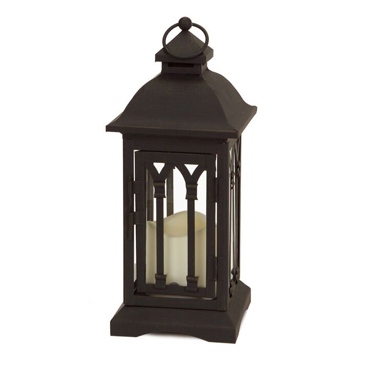 Set of 2 Lanterns with 3"x3" LED Candles for Indoor and Outdoor Decor