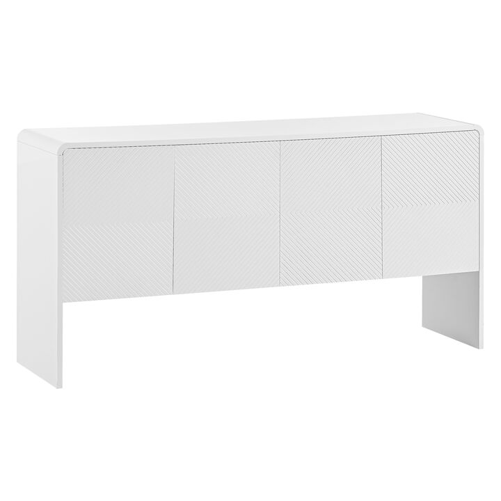 60" Sideboard With Adjustable Shelves Living Room & Entryway, White