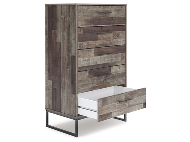 Neilsville 5 Drawer Chest of Drawers in Multi Gray