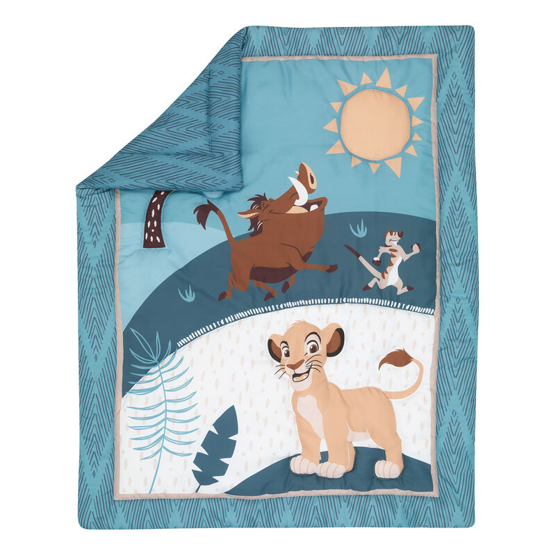 Lambs & Ivy Disney Baby Lion King Adventure Blue 3-Piece Mini Crib Bedding Set