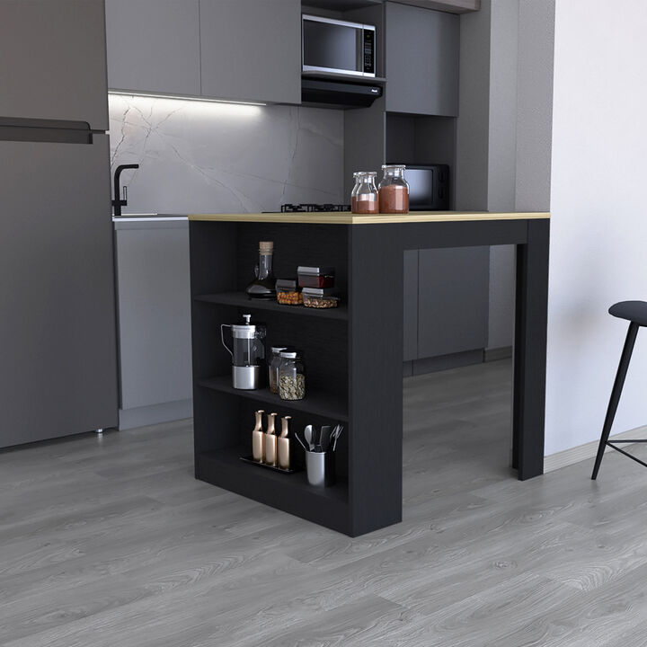 Kitchen Counter Dining Table Toledo, Kitchen, Black / Pine
