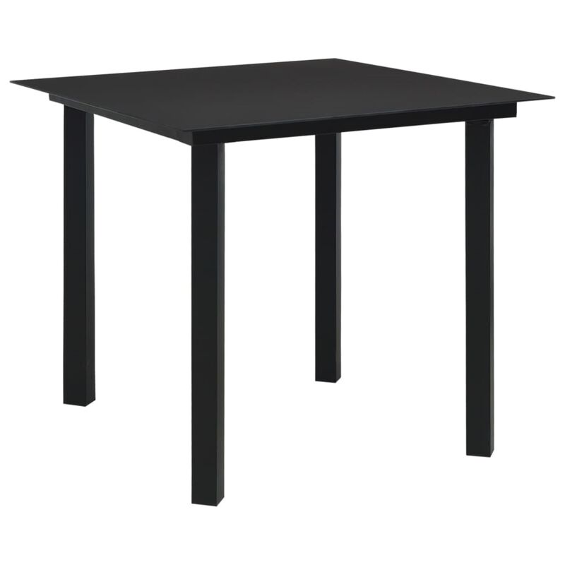 vidaXL 3 Piece Garden Dining Set Black Glass and Steel