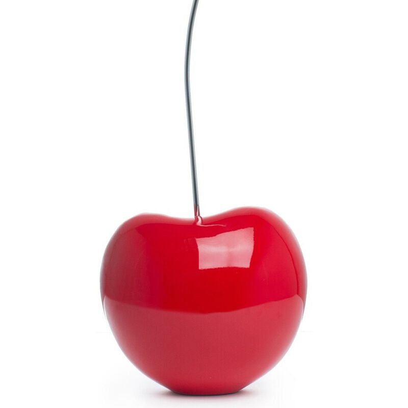 Cherry Sculpture Bright Red Resin Handmade 22" Tall