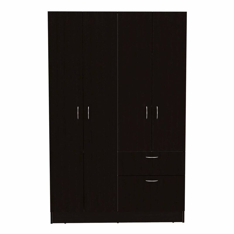 Maltby 1-Drawer Rectangle Armoire Black Wengue And White