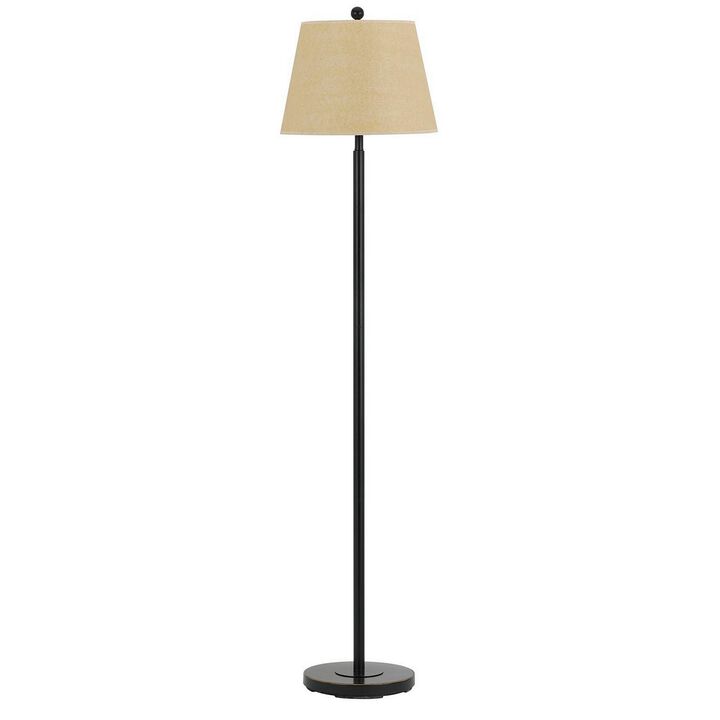 Metal Round 3 Way Floor Lamp with Spider Type Shade, Dark Bronze-Benzara