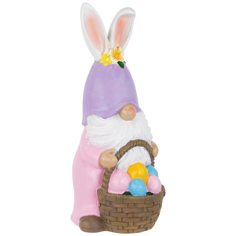 Easter Bunny Gnome with Egg Basket Figurine - 11.5"