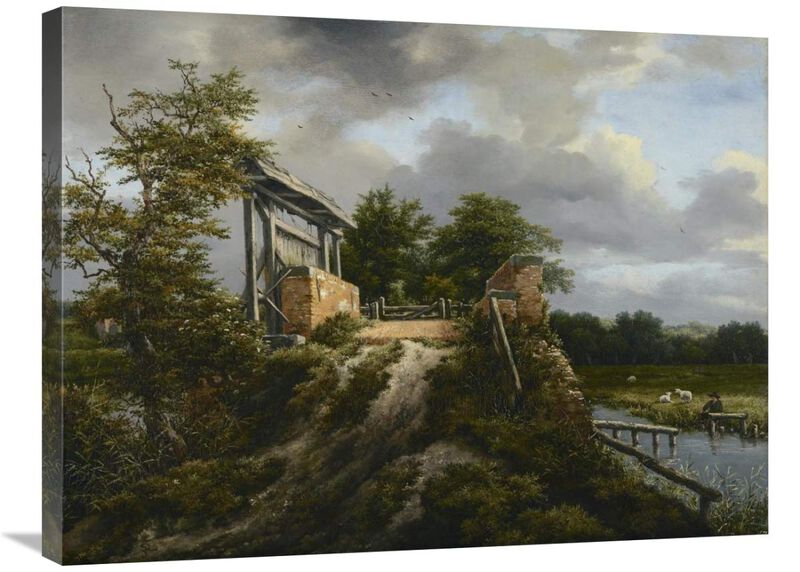 Bridge with a Sluice-Canvas Art-32x24