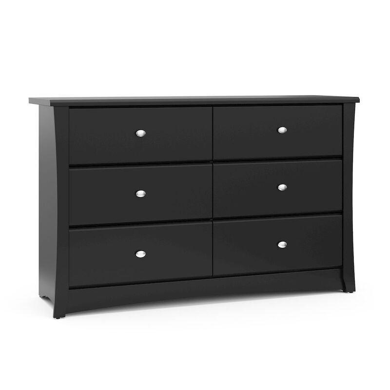 Storkcraft Crescent 6 Drawer Double Dresser (Black) – GREENGUARD Gold Certified