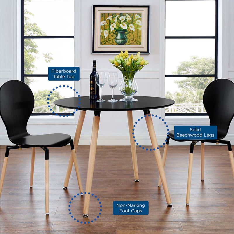 Modway - Track Round Dining Table Black
