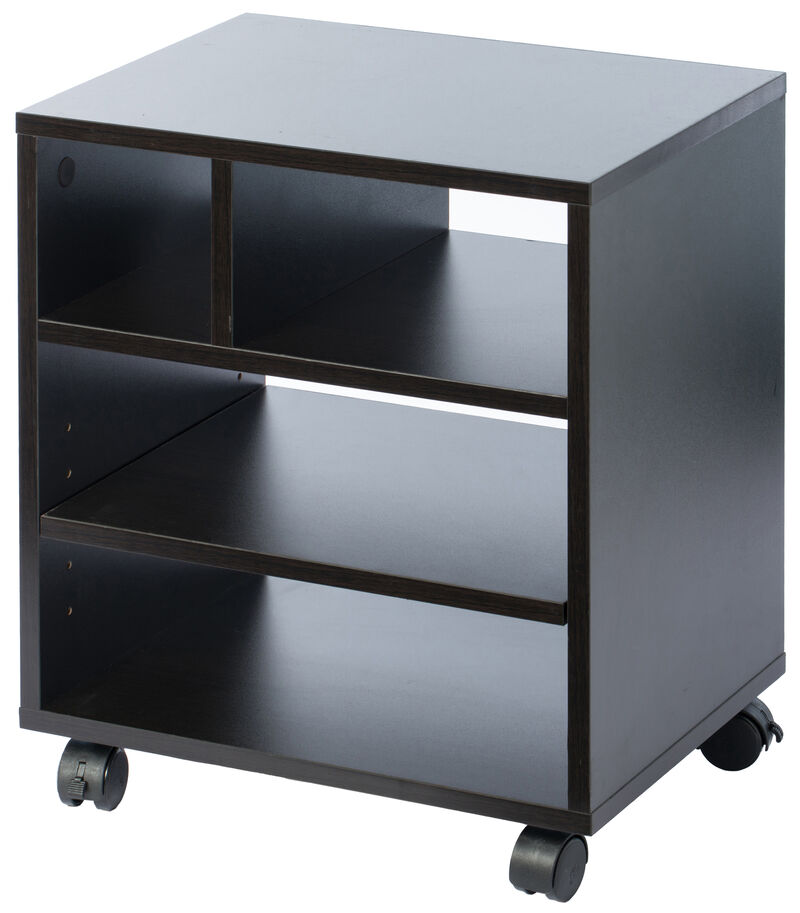 Wooden Office Storage Printer Stand with Wheels, White