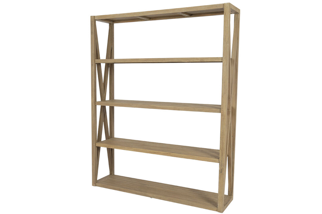Coastal Teak X Bookcase