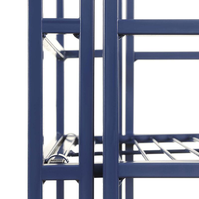 Convenience Concepts Xtra Storage 4 Tier Folding Metal Shelf Cobalt Blue