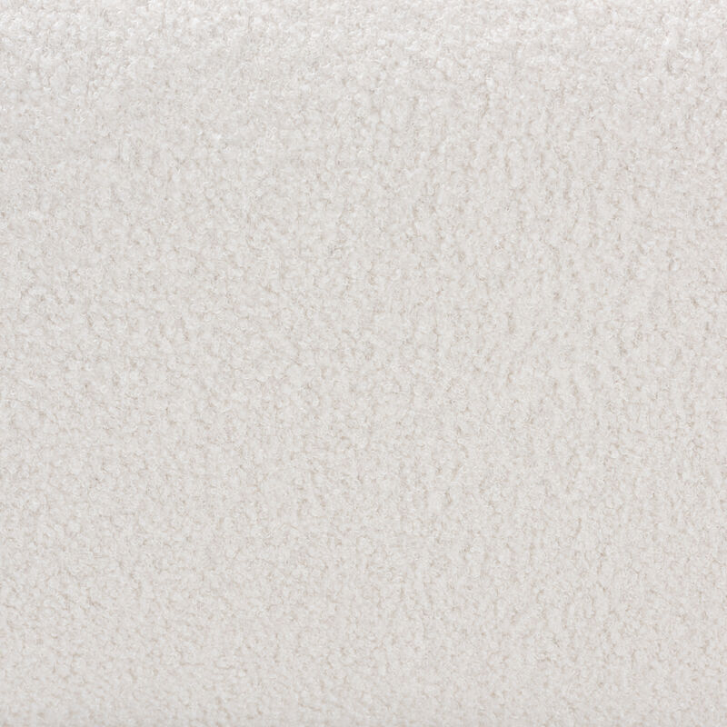 Baxton Studio Athena Modern and Ivory Boucle Upholstered and Black Finished Square Ottoman