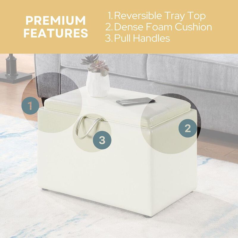 Convience Concept, Inc. Accent Storage Ottoman with Reversible Tray
