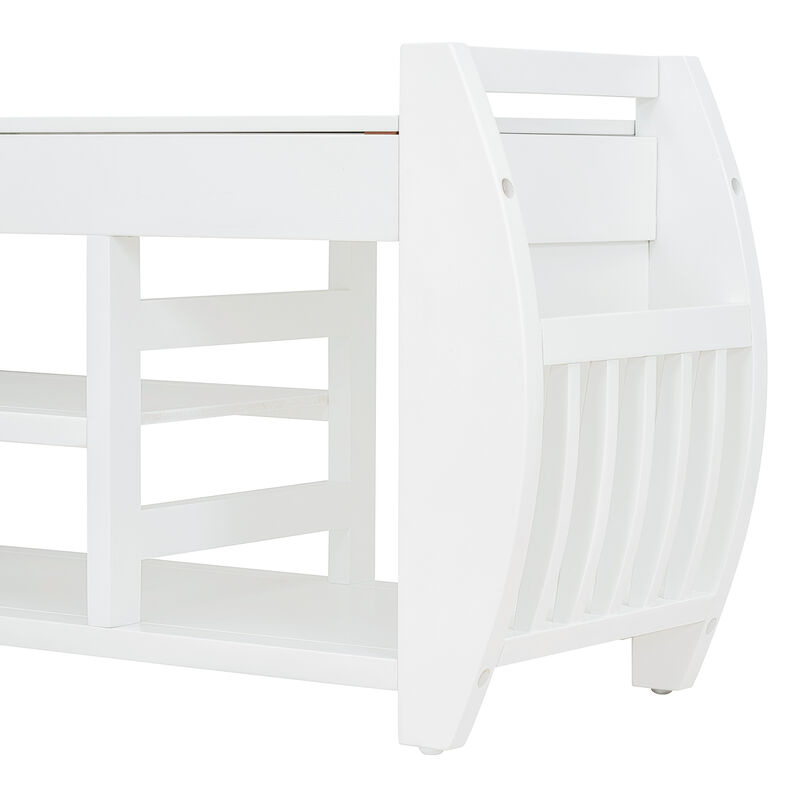 Merax Retro Shoes Storage Bench with Cushion