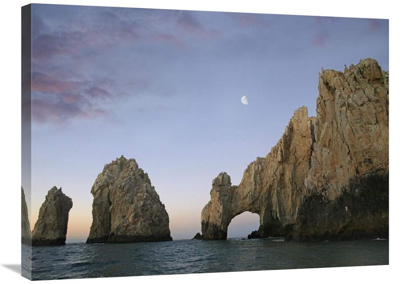 Moon over El Arco, Cabo San Lucas, Mexico-Canvas Art-32x24