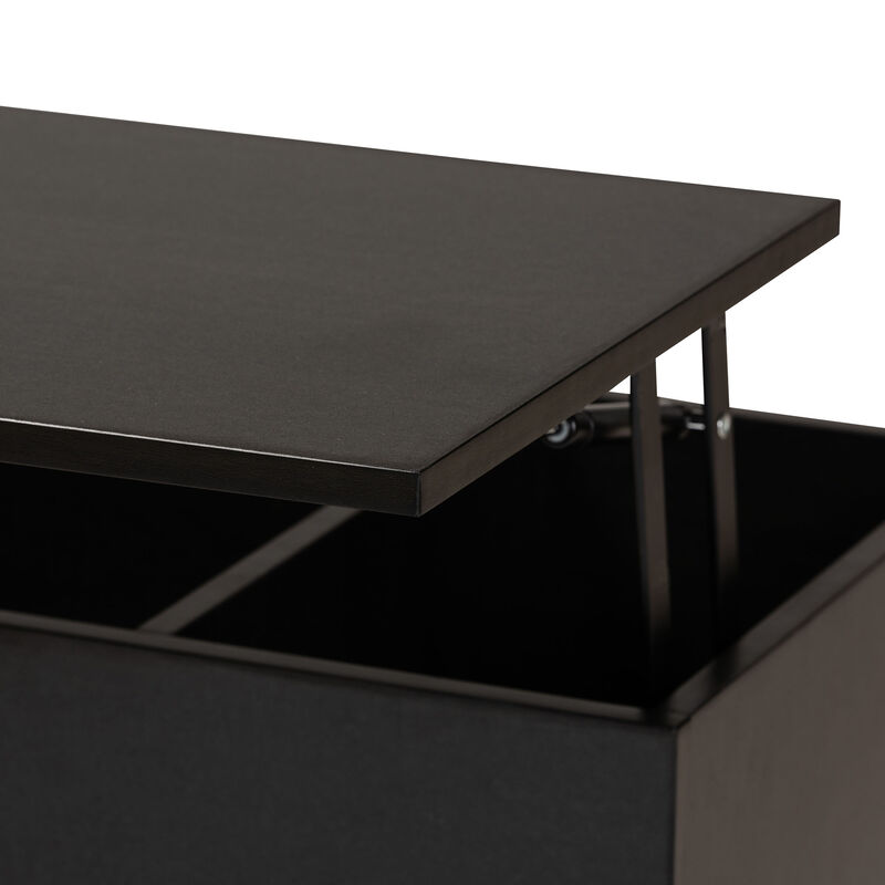 Baxton Studio Roden Two-Tone Coffee Table with Lift-Top Storage Compartment