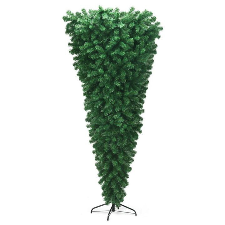 Hivvago 7 Feet Unlit Upside Down Artificial Christmas Tree