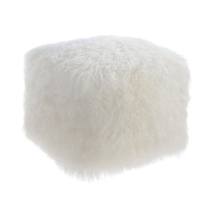 Belen Kox Luxurious Tibetan Sheep Fur Pouf, Belen Kox