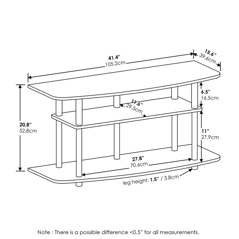 Furinno Furinno Frans Turn-N-Tube 3-Tier TV Stand for TV up to 46, Black Oak
