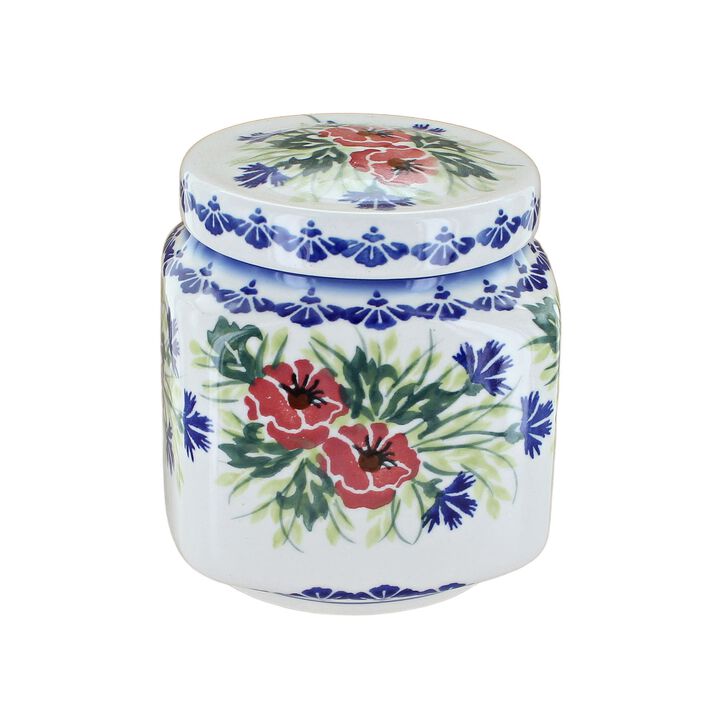 Blue Rose Polish Pottery Medium Canister