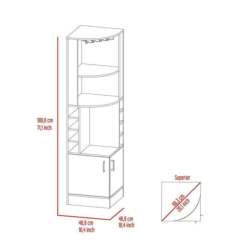 Corner Bar Cabinet Papprika, Living Room, Aged Oak