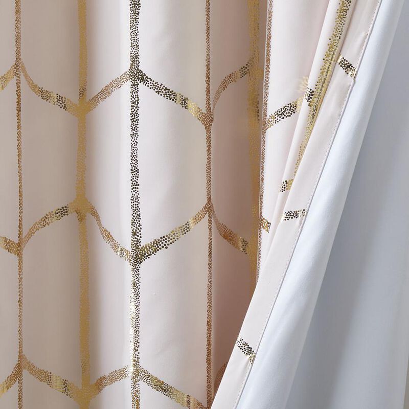 Belen Kox Enchanted Metallic Print Total Blackout Curtain Panel, Belen Kox