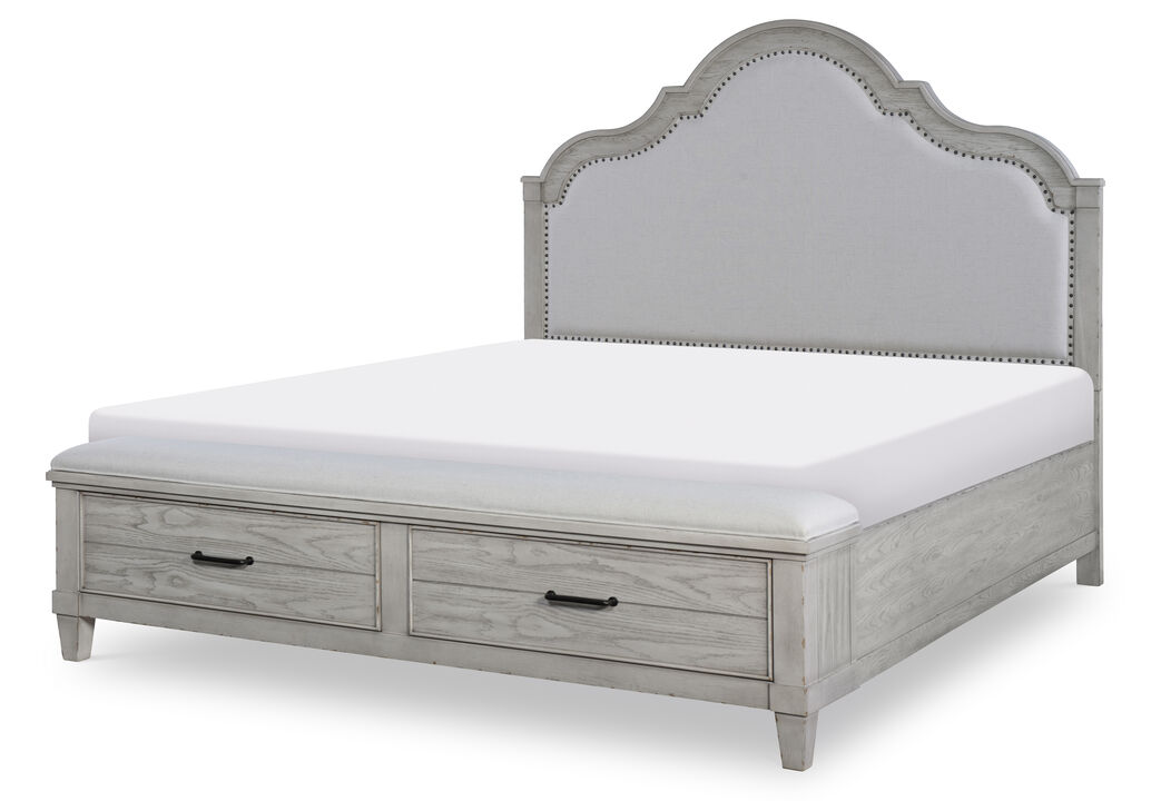 Belhaven King Upholstered Panel Bed w/Storage Footboard