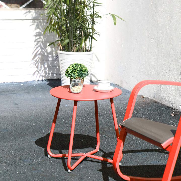 MONDAWE Compact Multi-Color Round End Table - Easy Install, Space-Saving Design