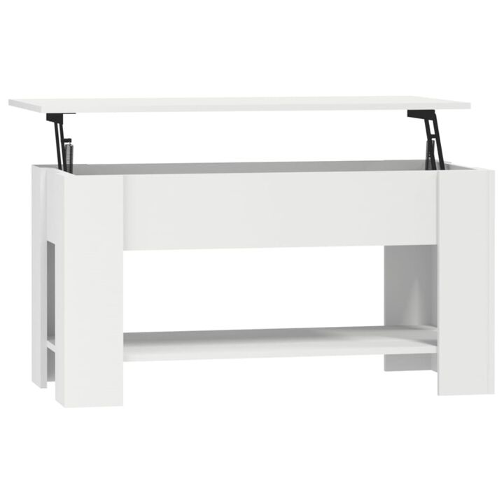 vidaXL Coffee Table White 39.8"x19.3"x20.5" Engineered Wood