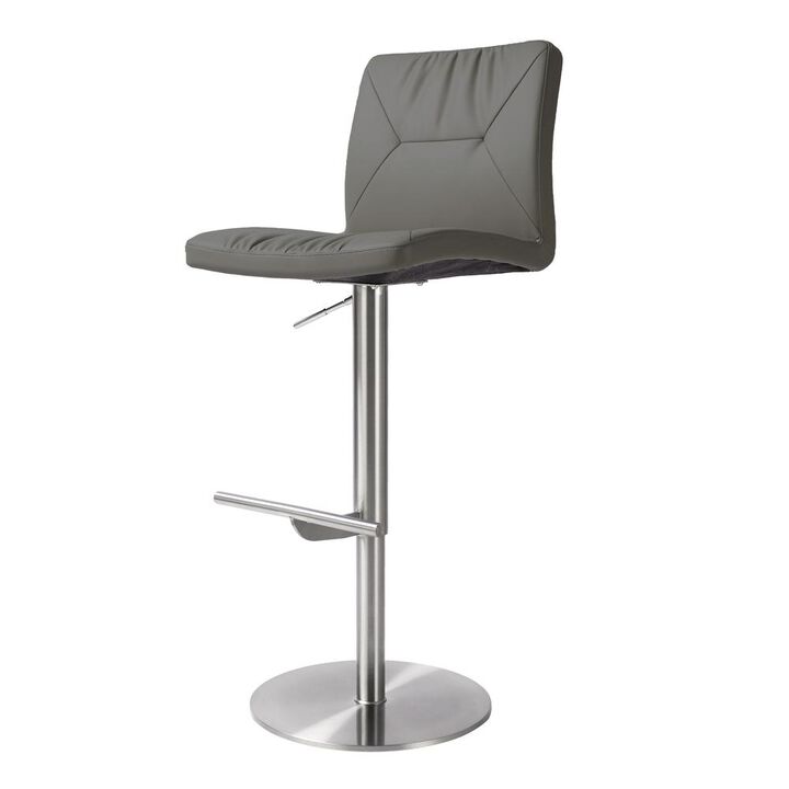 Belen Kox Luxe Adjustable Grey Vegan Leather Stool, Belen Kox