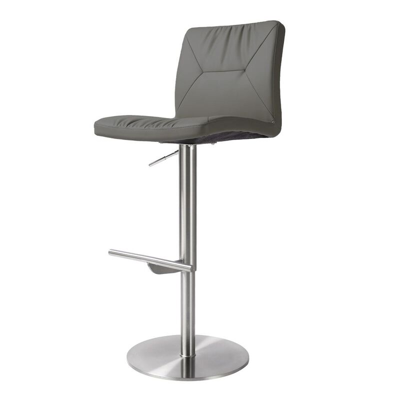 Belen Kox Luxe Adjustable Grey Vegan Leather Stool, Belen Kox