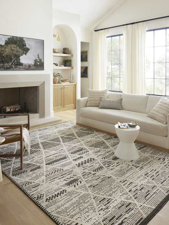 Fabian FAB03 Charcoal/Ivory 4' x 6' Rug