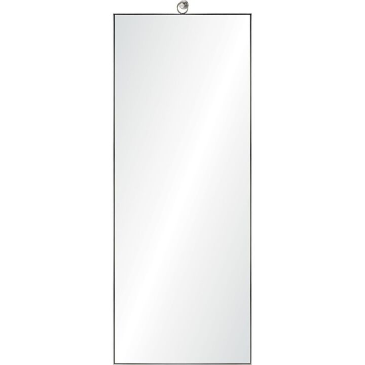 60" Silver Ornamental Circle Full Length Framed Rectangular Wall Mirror