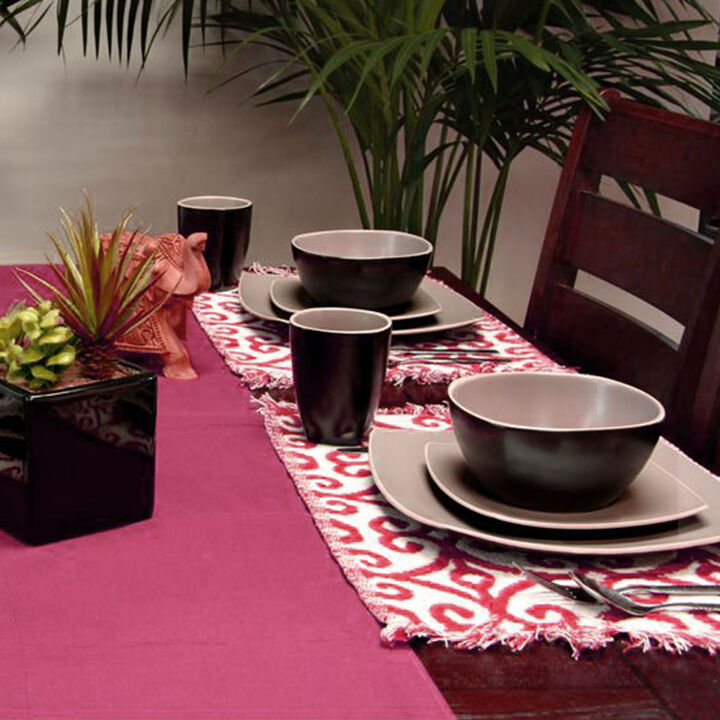 Gibson Soho Lounge Matte 16-Piece Dinnerware Set, Taupe