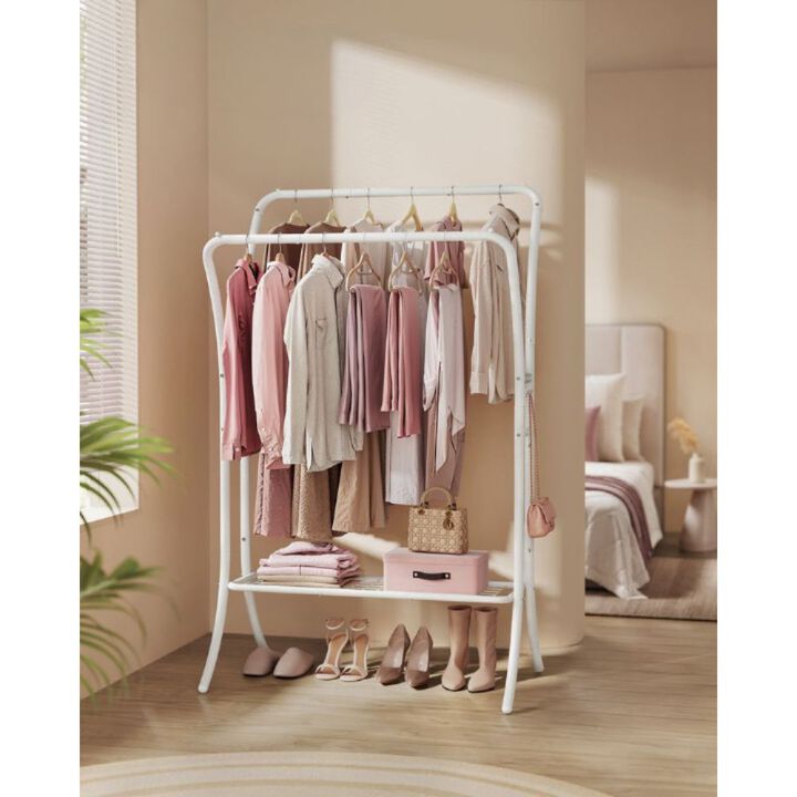 Heavy-Duty Double-Rod Clothes Rack Adjustable Garment Storage with Sturdy Design