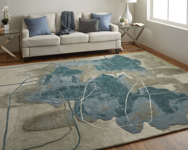 Anya 8885F Blue/Gray/Ivory 3'6" x 5'6" Rug