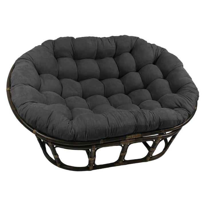 Blazing Needles 65-inch by 48-inch Solid Microsuede Double Papasan Cushion 93304-MS-GY