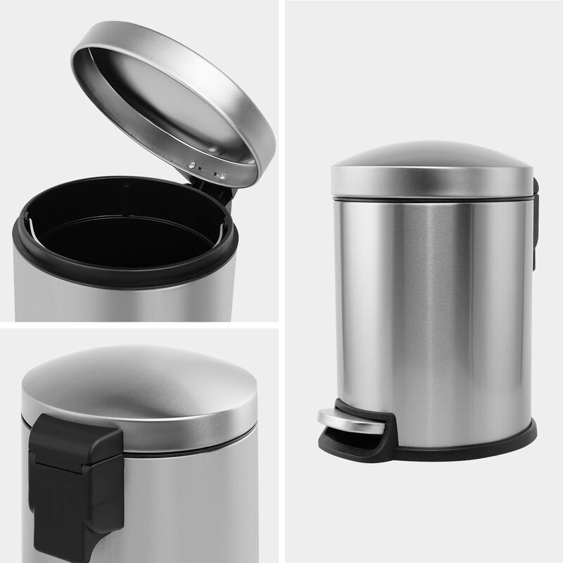 1.32 Gallon Stainless Steel Trash Can.