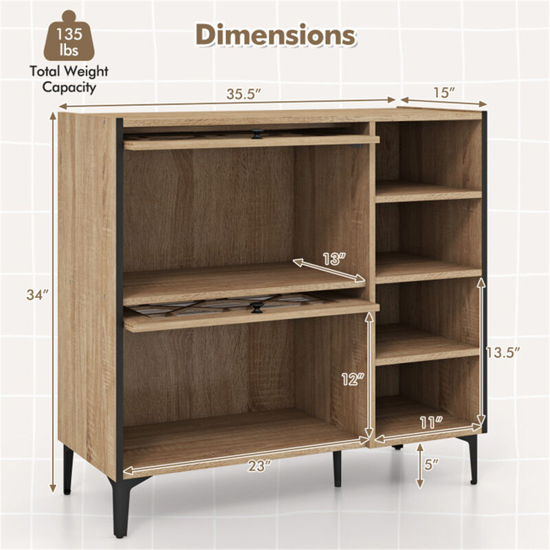 Shoe Cabinet with Adjustable Shelves, Wooden Entryway Storage for Boots & Sneakers