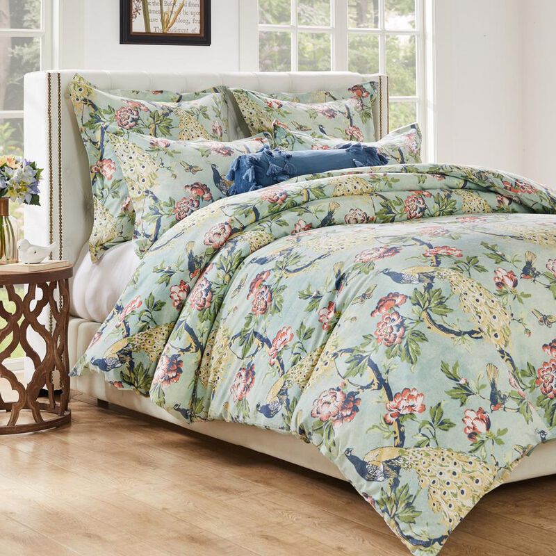 Greenland Home Fashions Pavona Luxurious Comfortable 2 Pieces Duvet Cover Set Jade Twin
