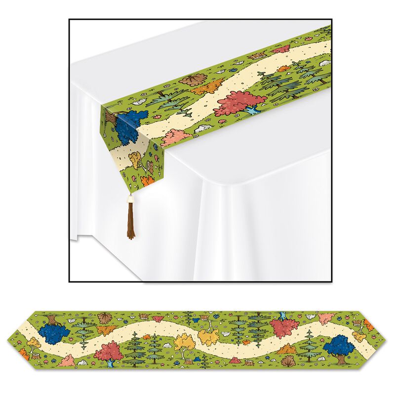 Club Pack of 12 Green Woodland Friends Table Runners 6'