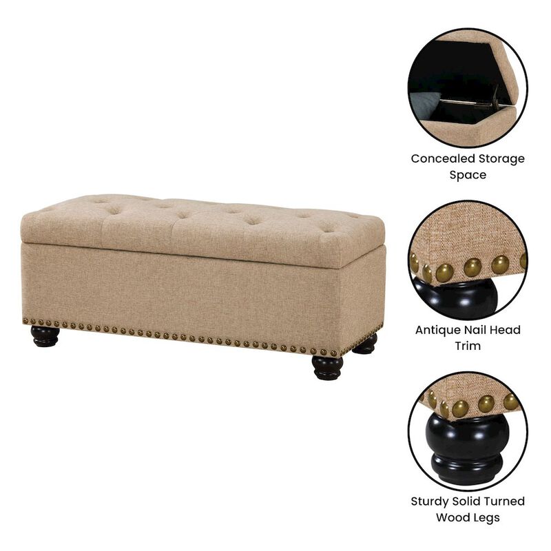 Convenience Concepts Designs4Comfort 9th Avenue Storage Ottoman Bench