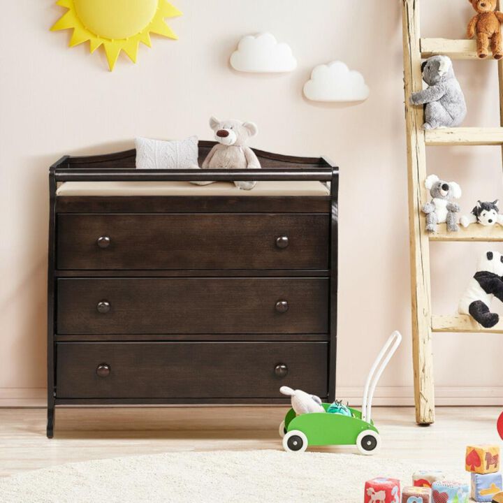 Hivvago Baby Changing Table with 3 Drawers and Safety Belt