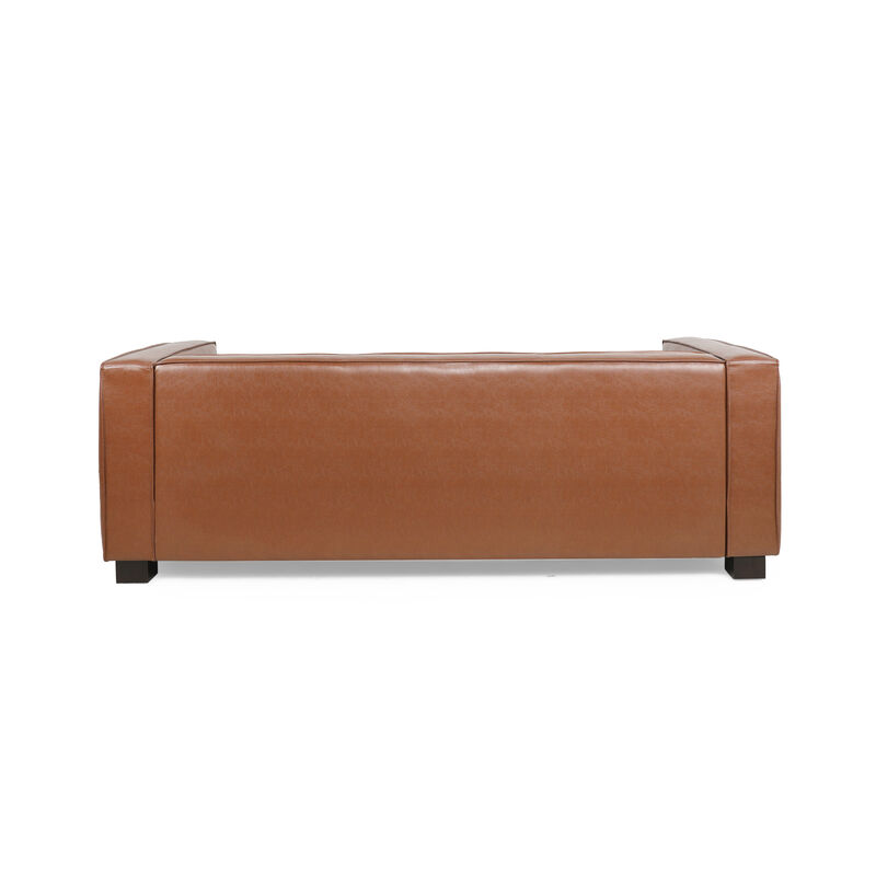 Merax Mid Century PU Leather Sofa Couch