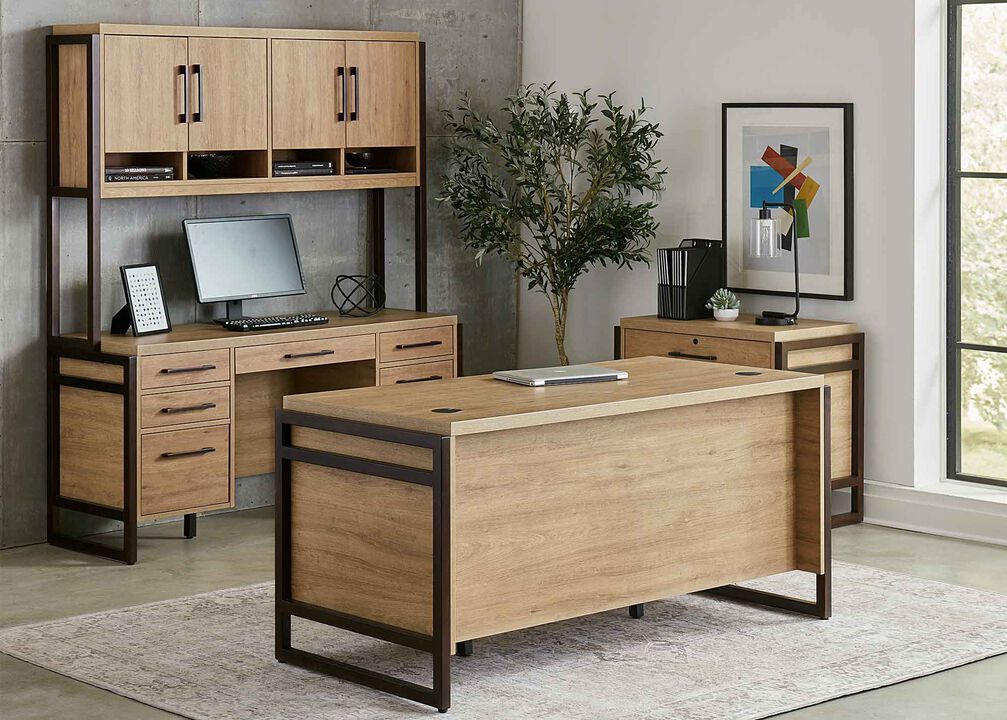 Mason 66" Double Pedestal Desk in Brown